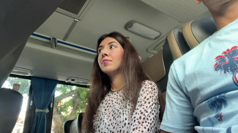 Katty West: Public Dick Flashing - Risky Handjob in Public Bus Full of...