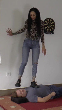 Under Beautiful Cleo's Big Platform Shoes