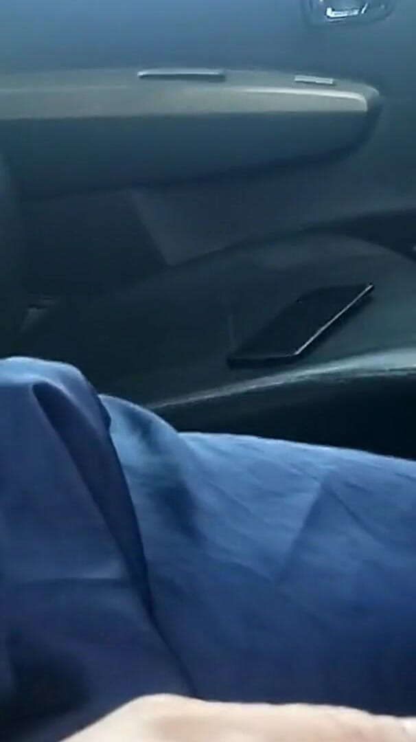Asian Crossdresser Cum Wearing Blue Satin Gown in Car (Naomisinka)