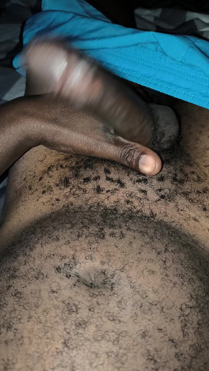 Kenyandick: Late Night Horny Hairy African Male Stroking Dick and Releases...