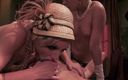 DARVASEX: 빈티지 갱스터 영화에서 란제리를 입은 거유 소녀들과 함께하는 음탕한 쓰리섬 장면 -2_orgy