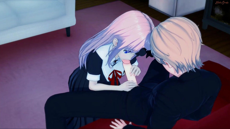 Hentai Smash: Chika Fujiwara wird von Miyuki Shirogane doggystyle gefickt, bis er...