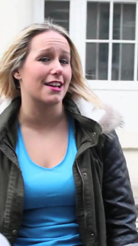 Ashley Rider walks on streets of downtown