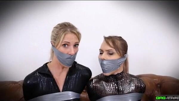Gag Attack: Chloe &amp; rebecca - catburglars in klebeband-bondage