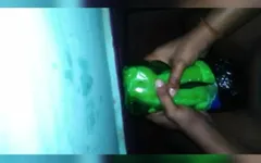 Shaving my cock then fucking a DIY flashlight