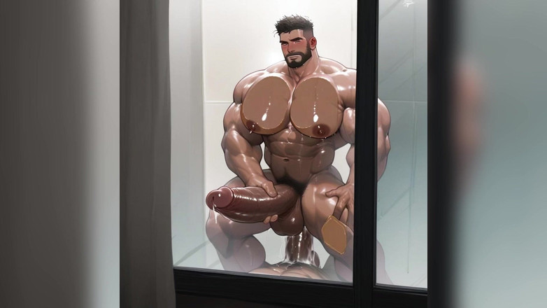 AI Blk: Ogromny tyłek gay jebanie spust