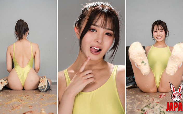 Japan Fetish Fusion: Jídlo rozdrcení potěšení: Machi Ikuno je špinavé jídlo stomping neon podívaná