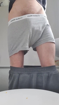 Skinny Twink Bending Over and Playing with Cock Close up