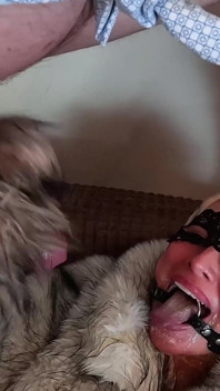 Masked Filthy Slut in Fur Coat Peed on Her Face, Stuffed Her Cunt with Furs and Swallow All the Cum