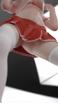 [mmd] Crema al cioccolato Jk; Sexy ragazza del college in uniforme; Gonna ultra-corta; Calze bianche; Tacchi alti con le suole rosse