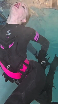Underwater Wetsuit Dominatrix Tease in Heels