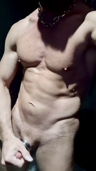 Muscle Cock Jerk in Gym Showers