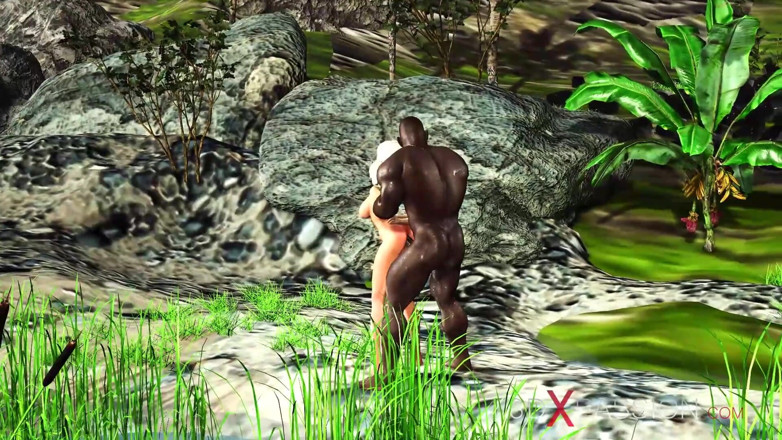 3dxpassion: Sesso bollente all'aperto! Un grande cazzo nero scopa forte una...
