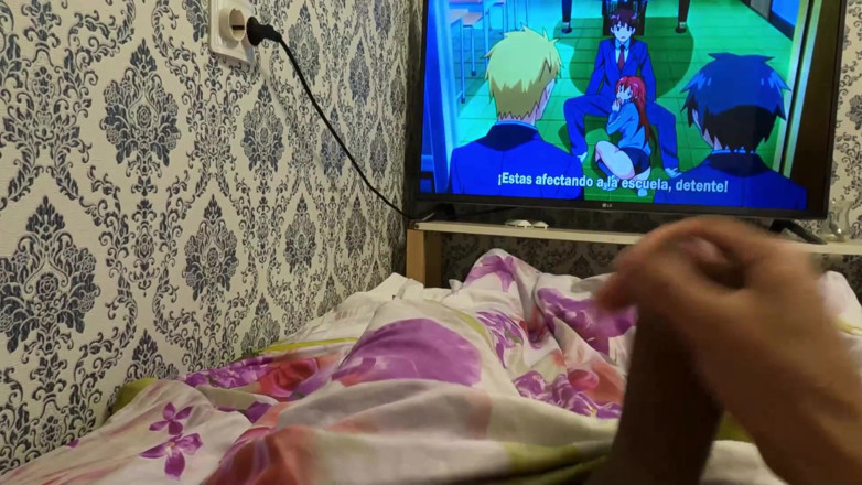 SexMamon: watching cartoons, cumming in bed, beautiful slow motion