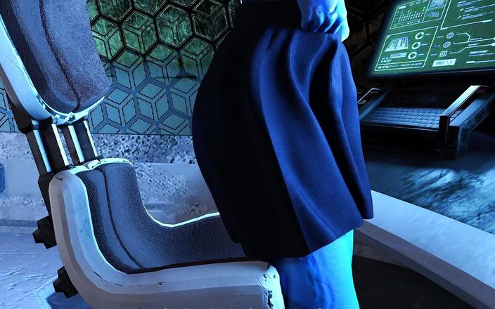 Viz Ardour: Projekt passie grote tieten blauwe cyberpunk alien masturbeert in cockpit...