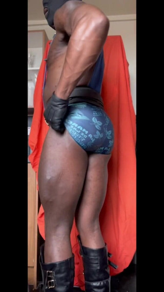Masculine crossdresser: Black perverted crossdresser solo sexual workout and partytH