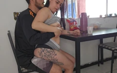 My Naughty Stepdaughter Sat on My Lap While Eating, but She Started Moving a Lot