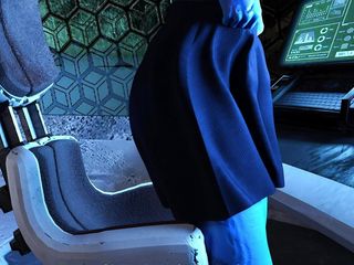 Viz Ardour: Projekt Passion Big Tit Blue Cyberpunk Alien Masturbates in Cockpit...