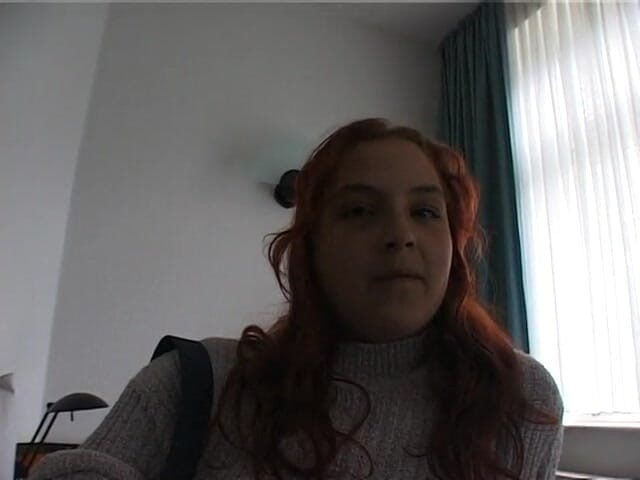 Lucky Wankerz: Hairy redhead bbw fingers her pussy on the bed