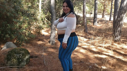 Riderqueen: Stepmom walking big ass forest riding stone