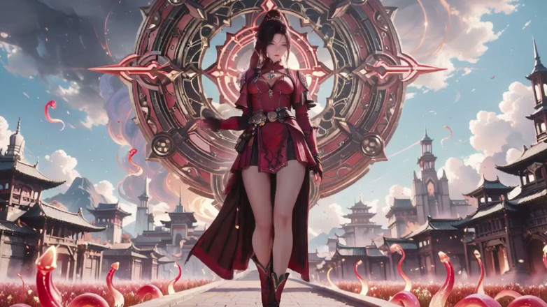Seraphina Vale: Reina del Blindaje Rojo en la Ciudad Flotante! Fantasía épica se...