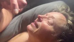 Naturally Beautiful Wife, Morning Hand Job, Feet Big Tits, Facial, Great Dick Sucking