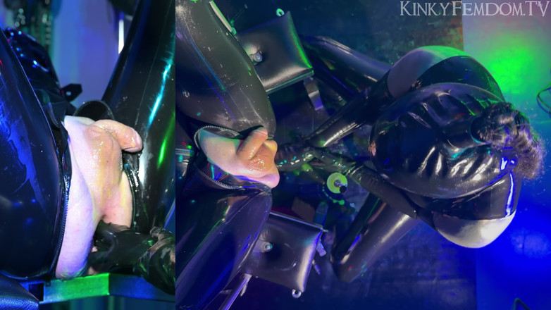 KinkyFemdomTV: Ağır kauçuk çift yumruk sokma kuşların gözü 4k ft sahibe lunatika
