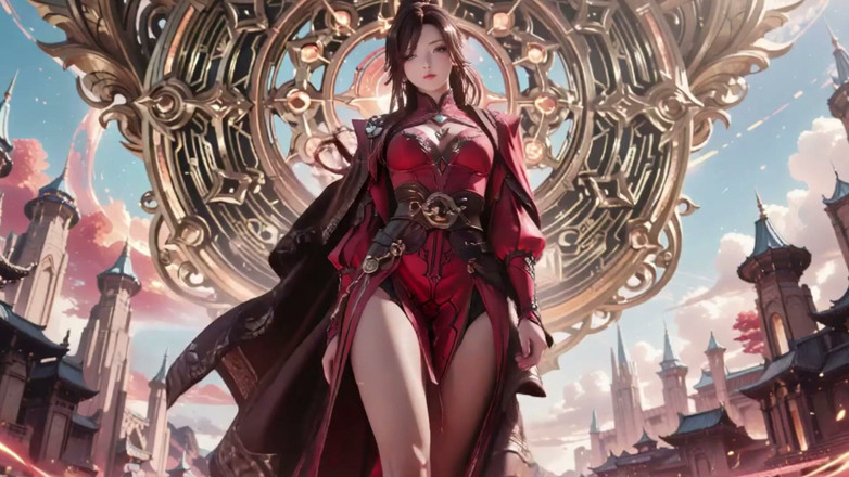 Seraphina Vale: Red Armor Queen in the Floating City! Epic Fantasy Tease.