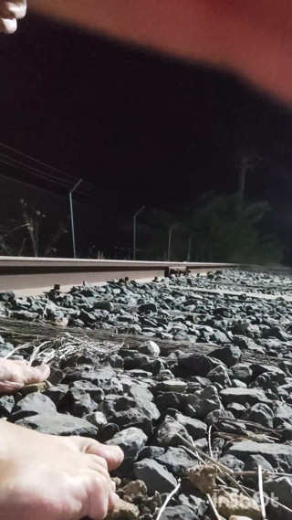 Morbosete000: Naked and Pissing on the Train Tracks