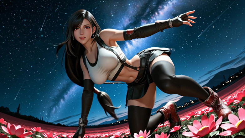 Neural Desires: Tifa znajduje niebo pod gwiazdami (ai Video)