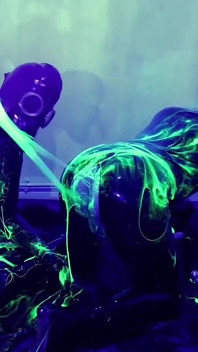 Rubber Double Fisting with Uv Slime