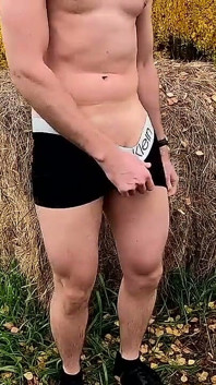 Jerking off a Big Cock Outdoors