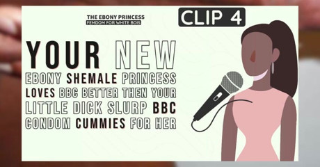 Shemale Domination: Clip 4 ebenholzprinzessin, deine neue ebenholz-transen-prinzessin liebt bb... Tter, dann schluckt...