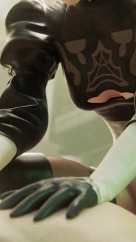 2b Big ass anal cowgirl jebanie po niechlujnym obciąganie - Nier Automata 3D Porno