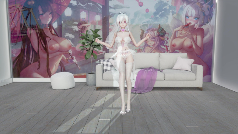 MikuMotion: Nemohu mě zastavit v bílých punčochách. Erotické svatební šaty; Striptýz