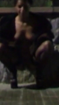 Nina Lisa: Lisa Peeing Outdoor in the Night