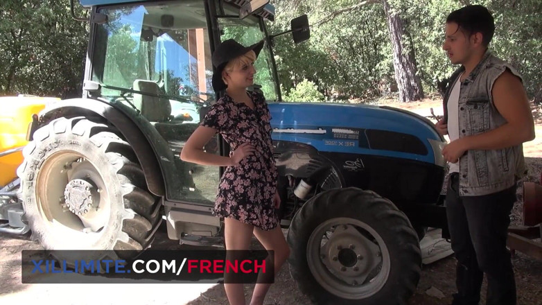 French girls at work: Countryside sex with a farmer