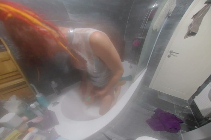 Perception of Depth - Jasmine_Dlight but VR: Jasmine_dlight - in the Shower Deep Sounding with Giant Anal Dildo...
