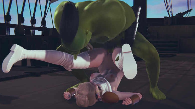Waifu club 3D: Orc cock is too big for this pussy