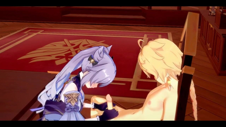 HentaiTubes: Genshin Impact Hentai - Aether X Ganyu labă și futut - japoneză asiatică...