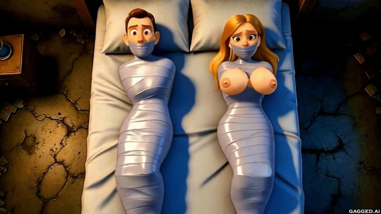 Gagged AI Cartoons: 바운드 및 감시