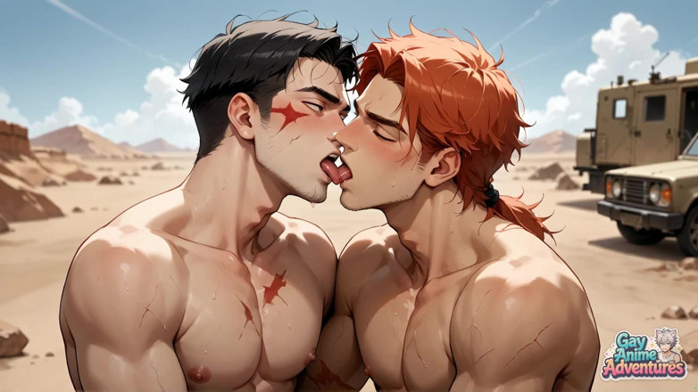 Gay Anime Adventures: 사막에서 게이 근육 사정 폭풍을 풀어주세요 - 가장 위대하고 핫한 XXX!