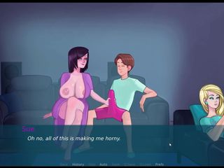 Cumming Gaming: Sexnote - усі сцени сексу, табу хентай, порногра, еп.4, ризикований мінет на дивані перед її мачухою!