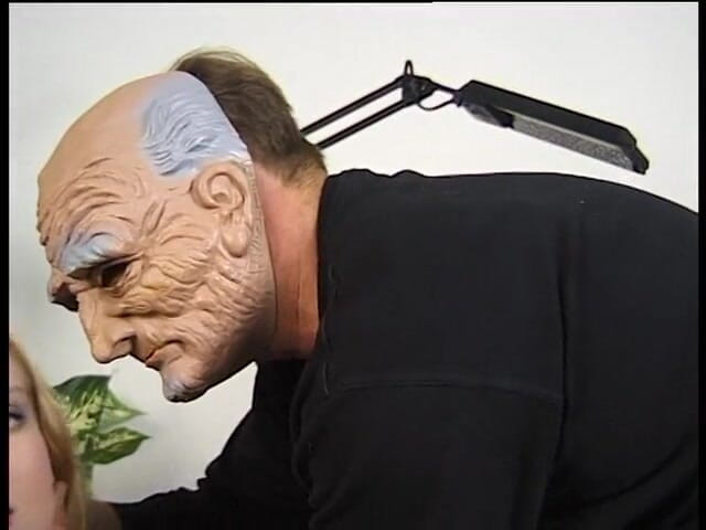 Lucky Cooch: Blindfolded blonde with pierced face gets fucked in the office