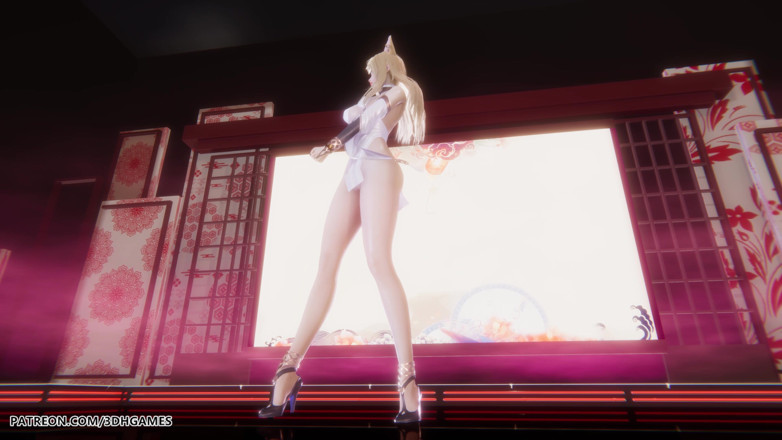 3D-Hentai Games: Mmd Gokuraku Jodo Ahri Sexy Striptease League of Legends Hentai...