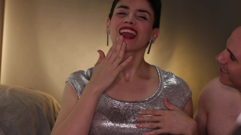 TheArtOfCum: Cum Mouthful Dripping on Silver Shirt