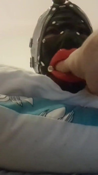 Laura throatfucked with a big lips gag has to swallow a huge load of cum