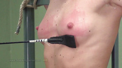 Spanking Server: Potetovaná Cora bičem na prsa