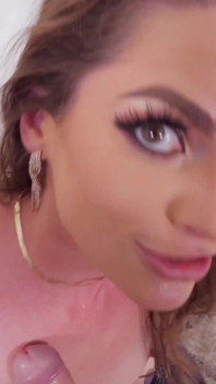 Skinny beauty Aria Khaide taking all my huge dick in POV