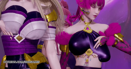 3D-Hentai Games: Black Pink - How you like that striptease, Ahri, Akali, Evelynn,...